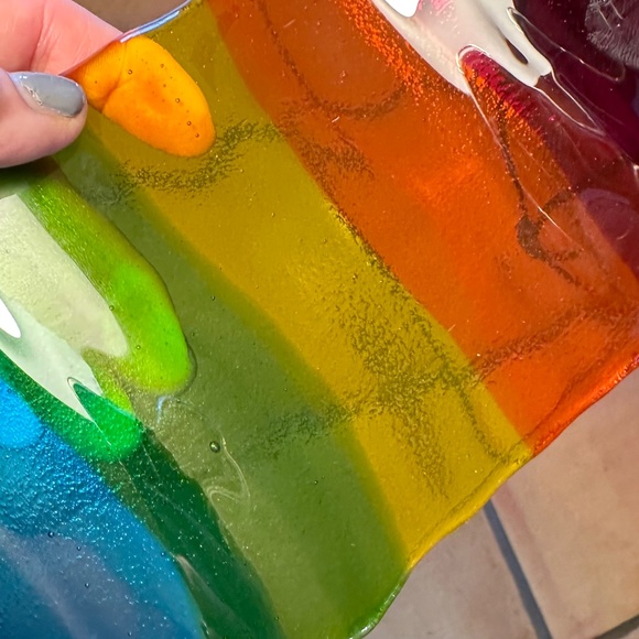 fused glass pride wavy suncatcher - 5x9.5 inches - Picture 7 of 7